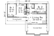 Cottage Style House Plan - 3 Beds 1 Baths 1312 Sq/Ft Plan #57-479 