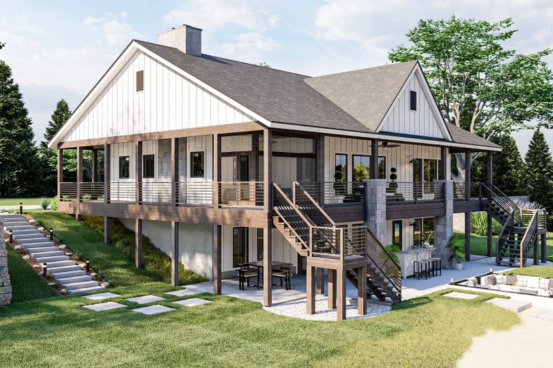 Architectural House Design - Exterior - Other Elevation 3 for Farmhouse House Plan #455-258 - 2 bed, 2 bath