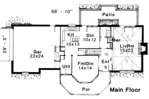 Floor Plan - Main Floor for Victorian House Plan #310-176 - 3 bed, 2.5 bath