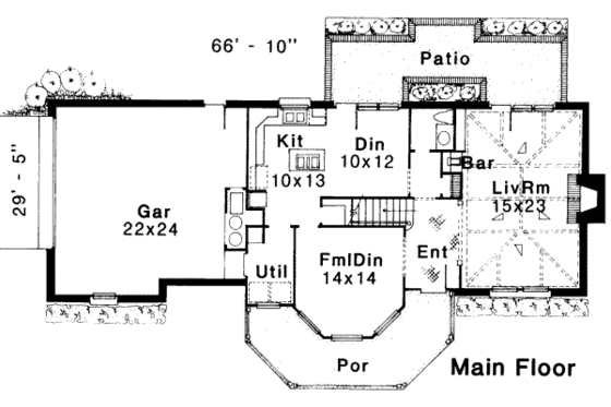 Floor Plan - Main Floor for Victorian House Plan #310-176 - 3 bed, 2.5 bath