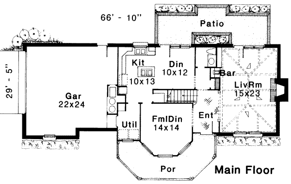 Architectural House Design - Victorian Floor Plan - Main Floor Plan #310-176
