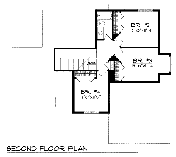 Traditional Floor Plan - Upper Floor Plan #70-290