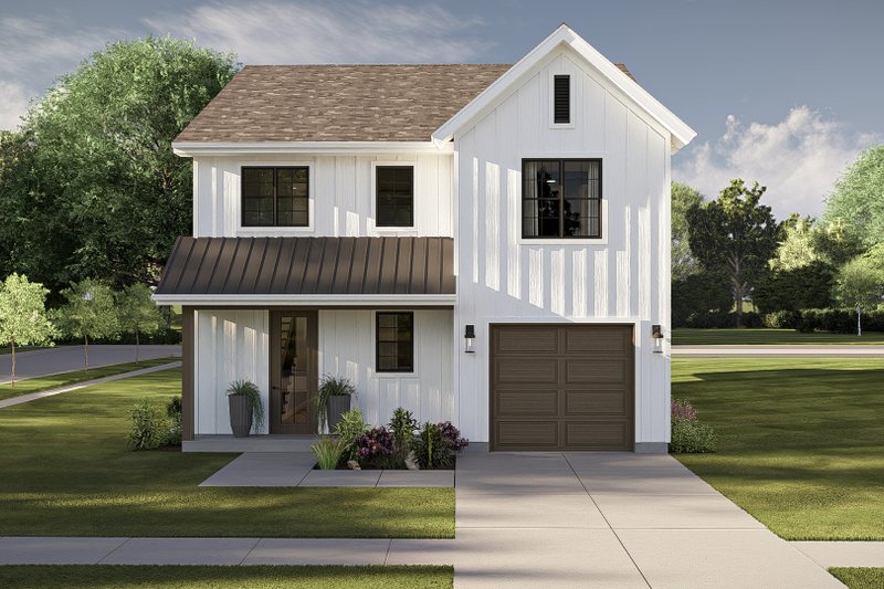 House Blueprint - Farmhouse Exterior - Front Elevation Plan #455-599