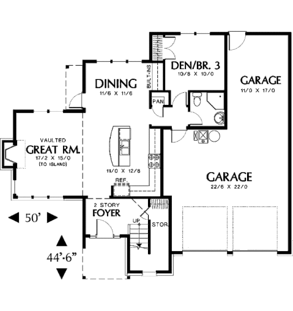 House Plan Design - European Floor Plan - Main Floor Plan #48-320