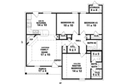 Ranch Style House Plan - 3 Beds 2 Baths 1142 Sq/Ft Plan #81-681 