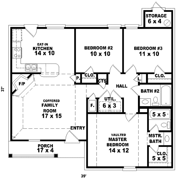 Ranch Floor Plan - Main Floor Plan #81-681