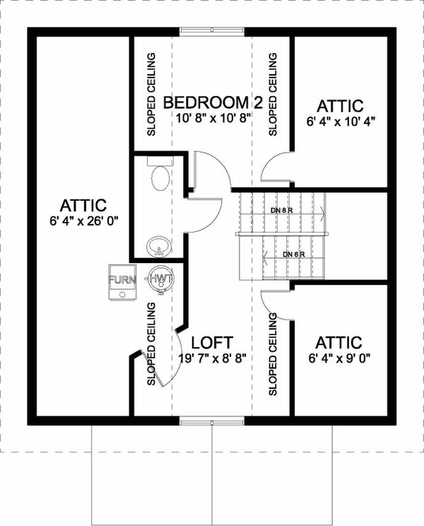 Home Plan - Bungalow Floor Plan - Upper Floor Plan #126-208