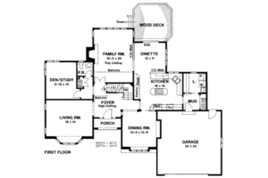 Floor Plan - Main Floor for Traditional House Plan #328-118 - 4 bed, 2.5 bath