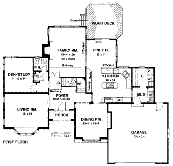 Traditional Floor Plan - Main Floor Plan #328-118