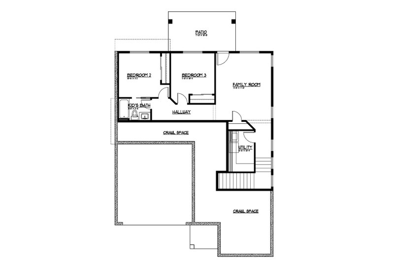 House Plan Design - Floor Plan - Lower Floor for Farmhouse House Plan #569-61 - 4 bed, 3 bath