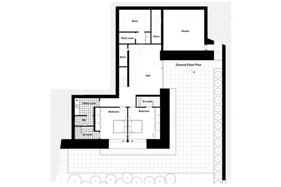 Floor Plan - Main Floor for Modern House Plan #520-5 - 3 bed, 4 bath
