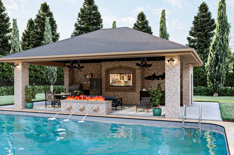 Mediterranean Style House Plan - 0 Beds 0.5 Baths 182 Sq/Ft Plan #455-267