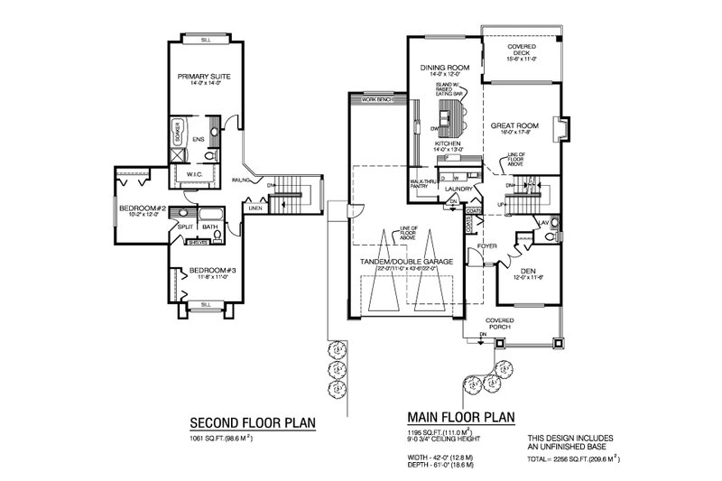 Architectural House Design - Floor Plan - Main Floor for Craftsman House Plan #1100-157 - 3 bed, 2.5 bath