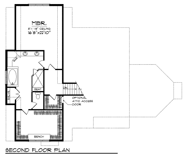 Architectural House Design - Craftsman Floor Plan - Upper Floor Plan #70-970