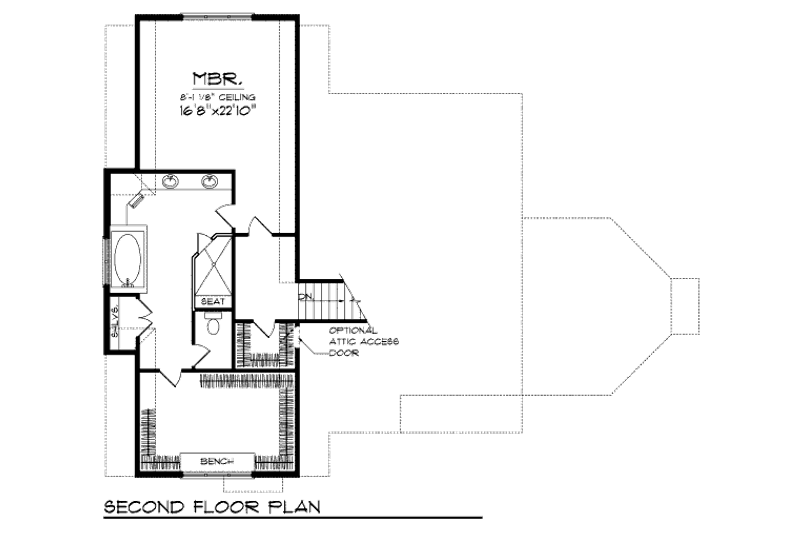 Home Plan - Floor Plan - Upper Floor for Craftsman House Plan #70-970 - 4 bed, 4.5 bath