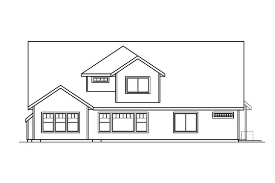 Exterior - Rear Elevation for Craftsman House Plan #124-513 - 4 bed, 3.5 bath