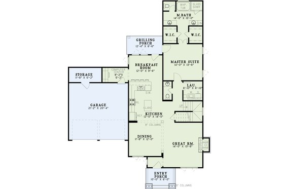 Floor Plan - Main Floor for European House Plan #17-2260 - 3 bed, 2.5 bath