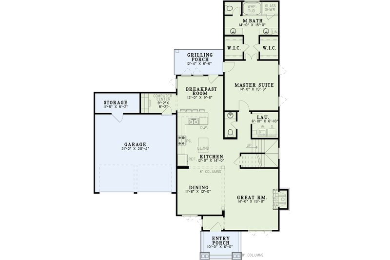 House Blueprint - Floor Plan - Main Floor for European House Plan #17-2260 - 3 bed, 2.5 bath