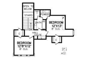 Floor Plan - Upper Floor for Traditional House Plan #65-488 - 4 bed, 3 bath