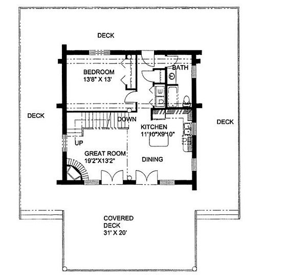 Log Floor Plan - Main Floor Plan #117-586