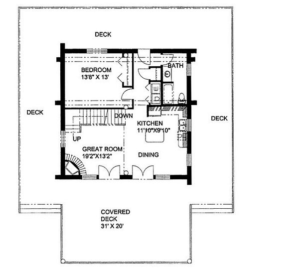 Log Floor Plan - Main Floor Plan #117-586