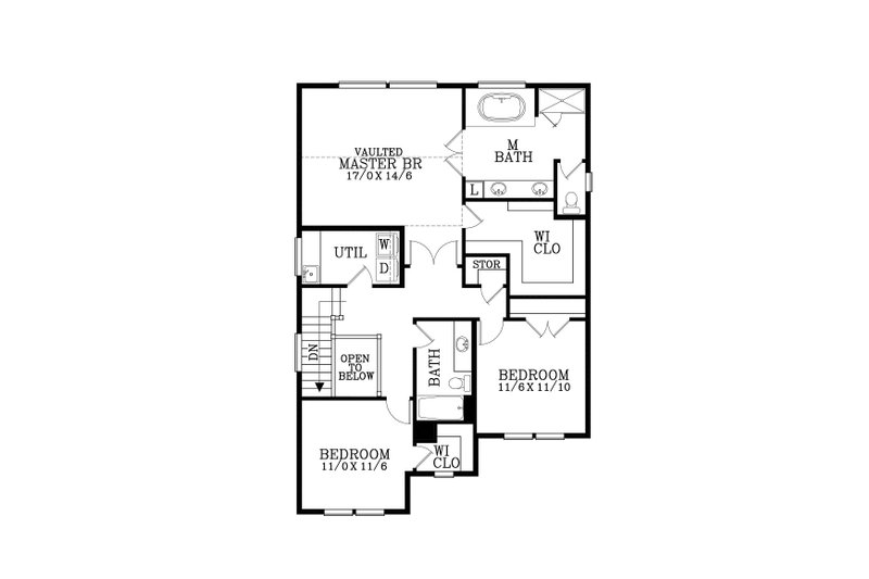 Architectural House Design - Floor Plan - Upper Floor for Craftsman House Plan #53-585 - 4 bed, 2.5 bath