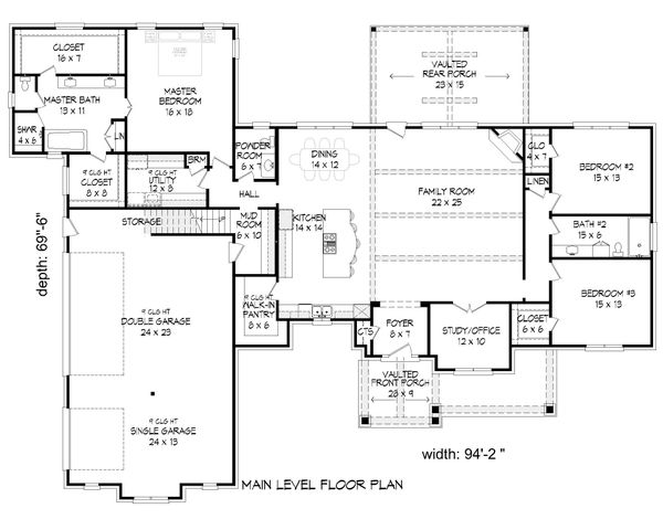 House Plan Design - Country Floor Plan - Main Floor Plan #932-289