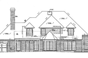 Exterior - Rear Elevation for European House Plan #310-498 - 4 bed, 3.5 bath