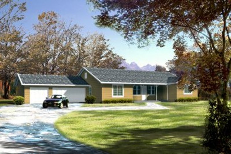 House Blueprint - Ranch Exterior - Front Elevation Plan #1-416