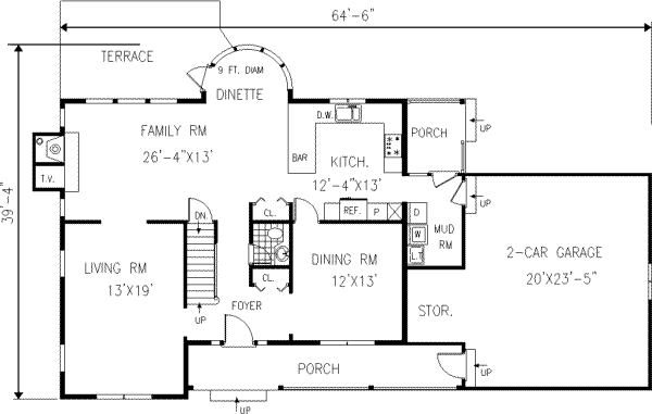 Home Plan - Farmhouse Floor Plan - Main Floor Plan #3-208