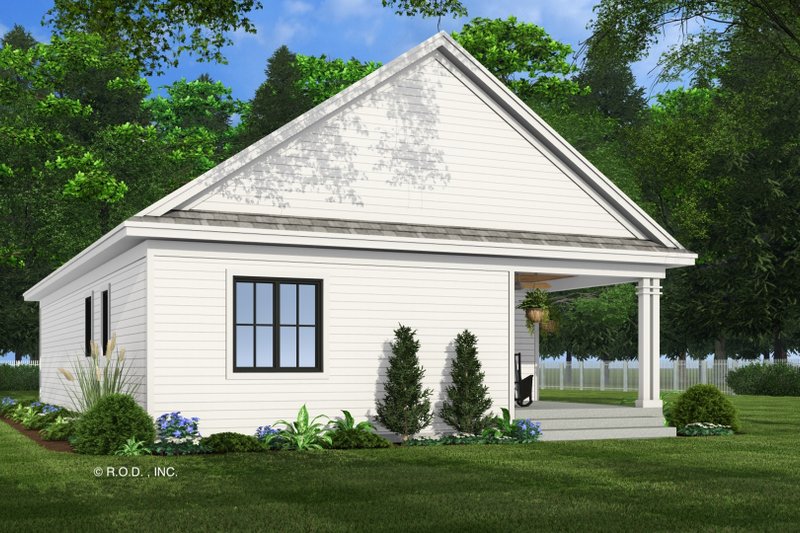 Dream House Plan - Exterior - Rear Elevation 2 for Farmhouse House Plan #51-1483 - 2 bed, 2 bath