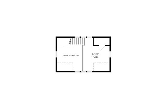 Floor Plan - Upper Floor for Cottage House Plan #514-10 - 2 bed, 1 bath
