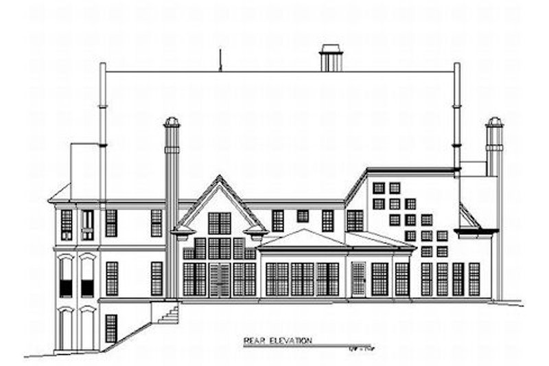 Dream House Plan - Exterior - Rear Elevation for European House Plan #119-201 - 5 bed, 4 bath