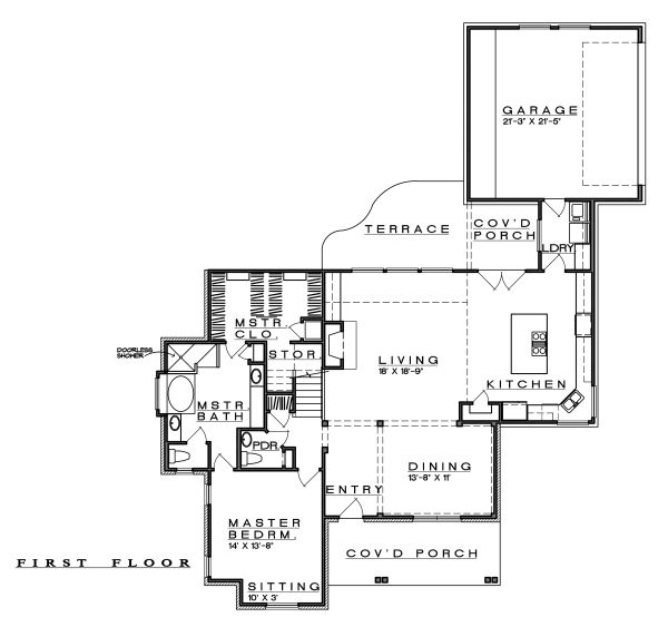 Architectural House Design - Farmhouse Floor Plan - Main Floor Plan #935-19