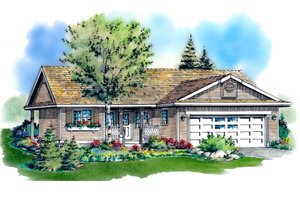 House Blueprint - Ranch Exterior - Front Elevation Plan #18-1001