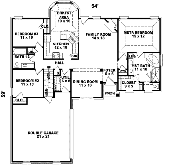 Traditional Floor Plan - Main Floor Plan #81-520