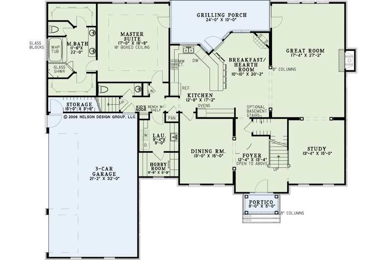 Home Plan - Floor Plan - Main Floor for Colonial House Plan #17-2803 - 5 bed, 3.5 bath