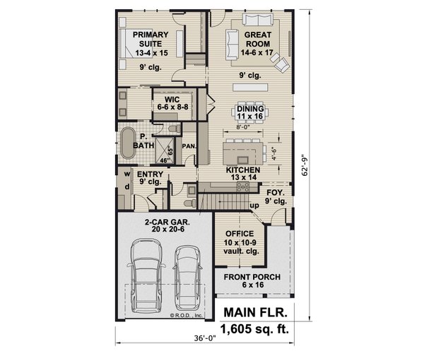House Blueprint - Farmhouse Floor Plan - Main Floor Plan #51-1481