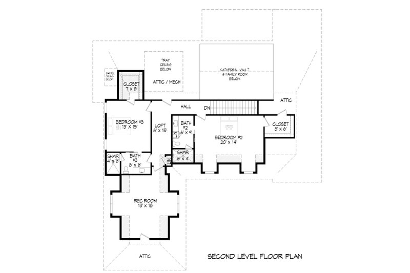 House Blueprint - Floor Plan - Upper Floor for Traditional House Plan #932-456 - 3 bed, 3.5 bath