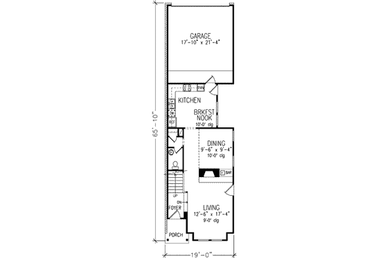Floor Plan - Main Floor for Victorian House Plan #410-220 - 2 bed, 2.5 bath