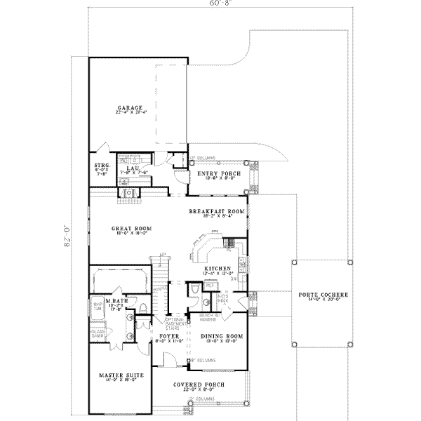 Dream House Plan - Traditional Floor Plan - Main Floor Plan #17-2101