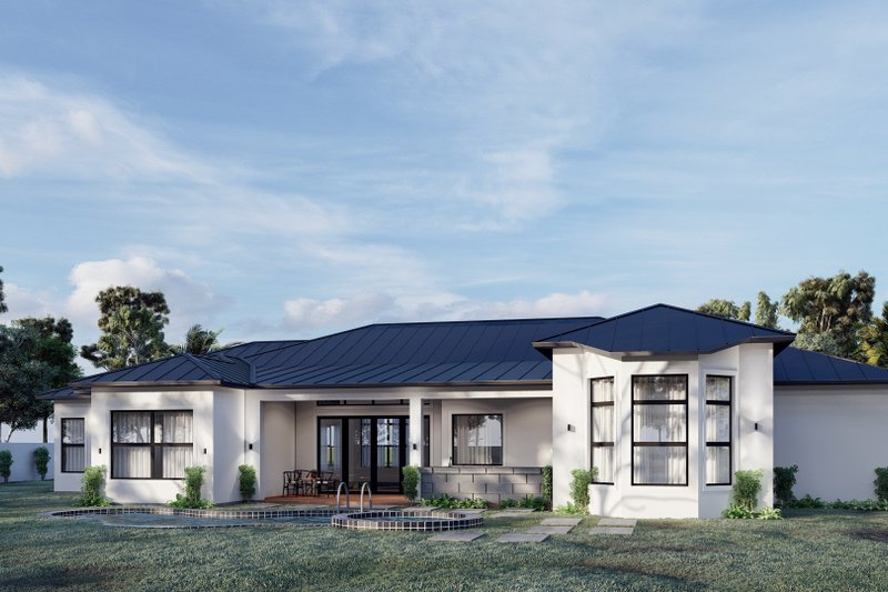 Home Plan - Exterior - Rear Elevation for Contemporary House Plan #1110-16 - 4 bed, 4.5 bath