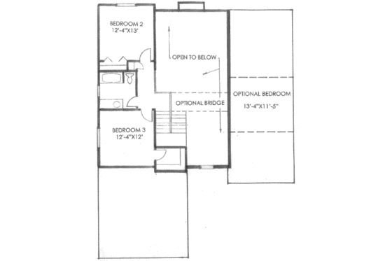 Floor Plan - Upper Floor for Traditional House Plan #136-114 - 3 bed, 2.5 bath