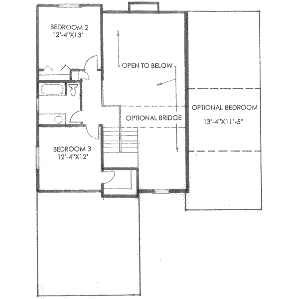 Traditional Floor Plan - Upper Floor Plan #136-114