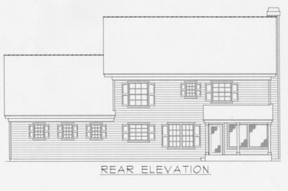 Exterior - Rear Elevation for Traditional House Plan #112-125 - 3 bed, 2.5 bath