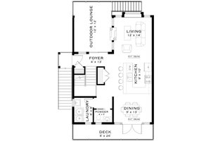 Floor Plan - Main Floor for Craftsman House Plan #1101-39 - 3 bed, 2.5 bath