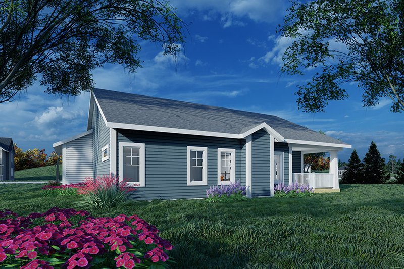 House Blueprint - Exterior - Rear Elevation for Craftsman House Plan #70-1529 - 3 bed, 2 bath
