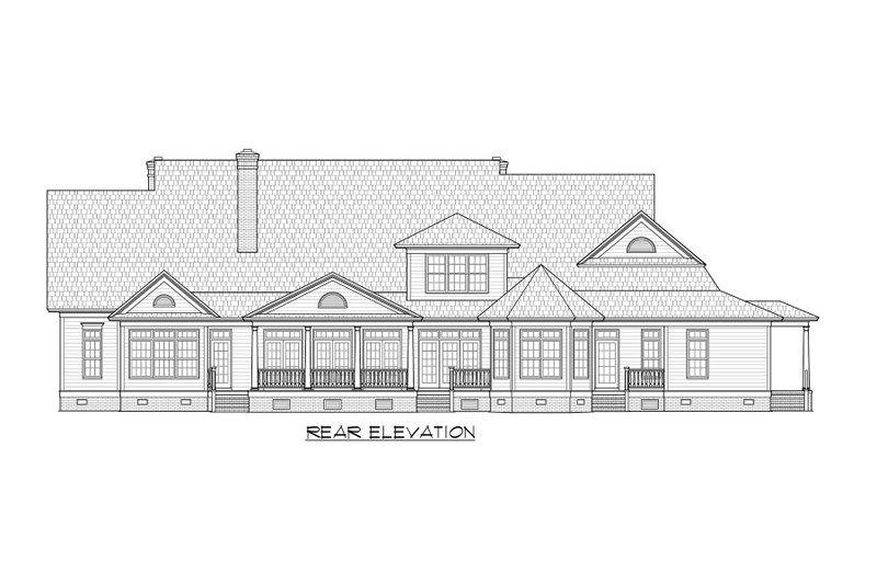 House Plan Design - Exterior - Rear Elevation for Country House Plan #1054-85 - 4 bed, 4.5 bath