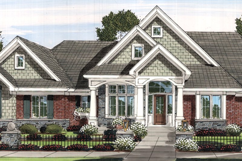 Home Plan - Traditional Exterior - Front Elevation Plan #46-418