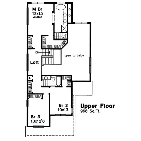 Architectural House Design - Traditional Floor Plan - Upper Floor Plan #50-181